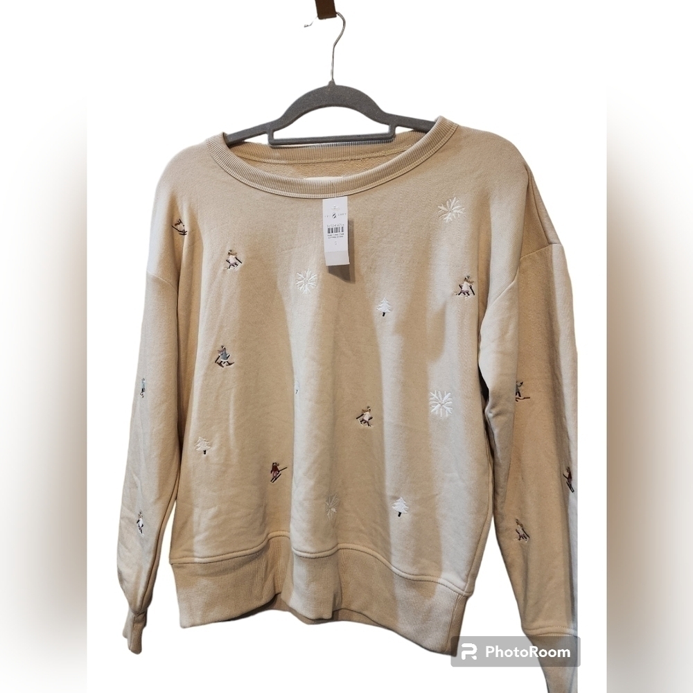 LOU & GREY Winter embroidered sweatshirt S